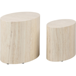 Florence Mice Light Oak Oval Coffee Table Set - thumbnail 2