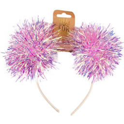 Single Christmas Pom Pom Tinsel Headband in Assorted styles - thumbnail 4