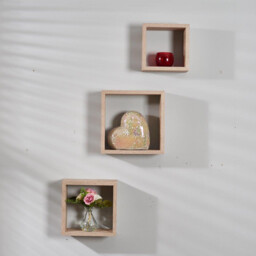 Oak Wall Mounted Cubes 3 Pack - thumbnail 2
