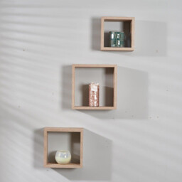 Oak Wall Mounted Cubes 3 Pack - thumbnail 3