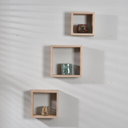 Oak Wall Mounted Cubes 3 Pack - thumbnail 4