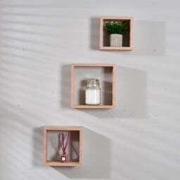 Oak Wall Mounted Cubes 3 Pack - thumbnail 1