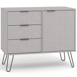 Core Products Augusta Single Door 3 Drawer Grey Small Sideboard - thumbnail 2