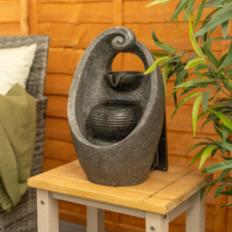 ValueLights Solar Powered Swirl Frame Cascading Bowls Fountain LED Water Feature - thumbnail 4