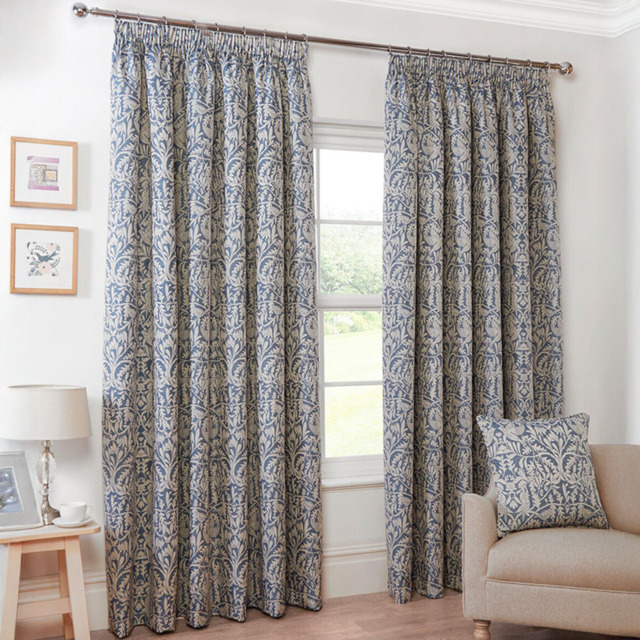 Elmsley Navy Pencil Pleat Curtain 168 x 183cm - image 1