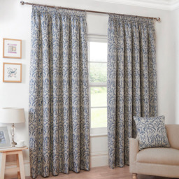 Elmsley Navy Pencil Pleat Curtain 168 x 183cm