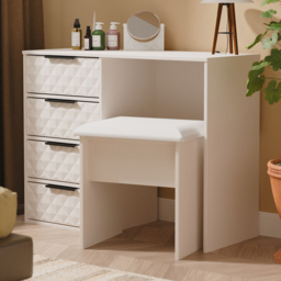 Crowndale Harlequin 4 Drawer Kashmir Matt Vanity Dressing Table Ready Assembled - thumbnail 1
