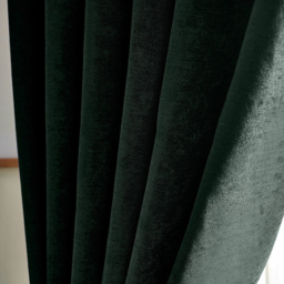 Alan Symonds Chenille Blackout Pencil Pleat Curtains Green 229cm x 183cm - thumbnail 3