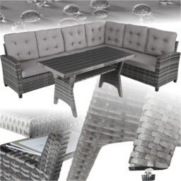 tectake Catania 2 Seater Grey Garden Furniture Set with Cushions - thumbnail 2