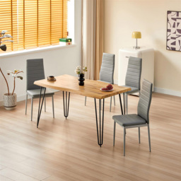Kosy Koala 4 Seater Rustic Brown Dining Set Grey - thumbnail 4