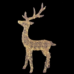 3 in 1 Acrylic LED Reindeer 3D Outdoor Christmas Light Decoration - 130cm - thumbnail 1