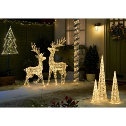 3 in 1 Acrylic LED Reindeer 3D Outdoor Christmas Light Decoration - 130cm - thumbnail 4