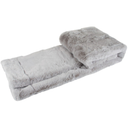 Divante Rabbit Faux Fur Grey Throw 127 x 152cm - thumbnail 4