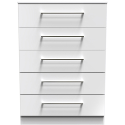 Crowndale Worcester White 5 Drawer Chest Ready Assembled - thumbnail 3