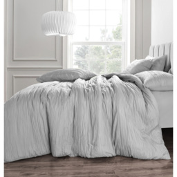 Velosso Calais Single Crinkle Grey Duvet and Pillowcase Set - thumbnail 4