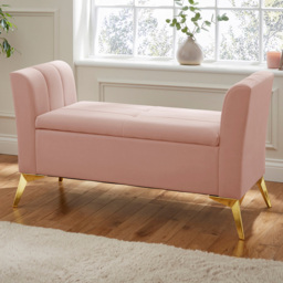 GFW Pettine Blush Pink Ottoman Storage Bench