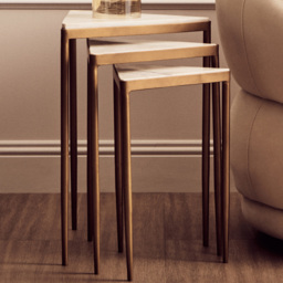 Premier Housewares Shalimar Rose Gold Nest of Tripod Tables Set of 3