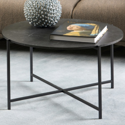 Furniture To Go Lamoine Matt Black Round Coffee Table - thumbnail 1