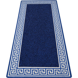Smart Living Greekey Blue and Cream Gel Back Non-Slip Door Mat 67 x 220cm