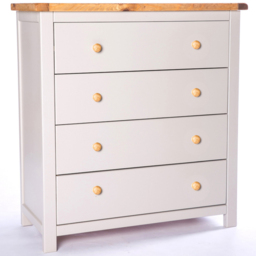 Argenta 4 Drawer Light Grey Chest of Drawers with Wood Knobs - thumbnail 2