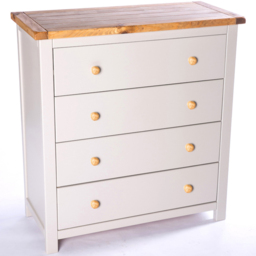 Argenta 4 Drawer Light Grey Chest of Drawers with Wood Knobs - thumbnail 4