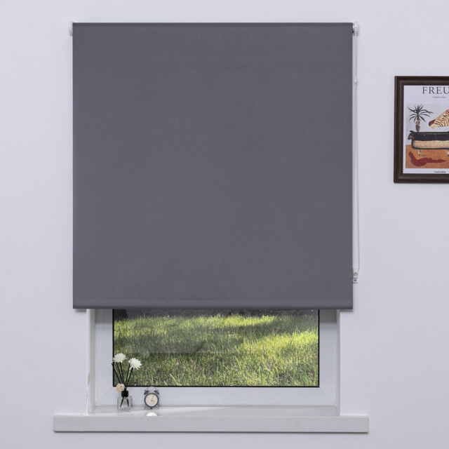 Moon Grey Plain Blackout Blind 90 x 165cm - image 1