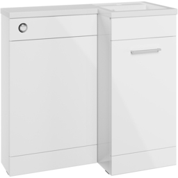 Bathstore Panama Single Door White Gloss Right Hand Basin and WC Unit 900mm