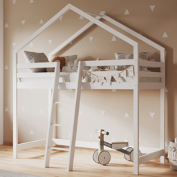 Flair Nook White Wooden House Mid Sleeper