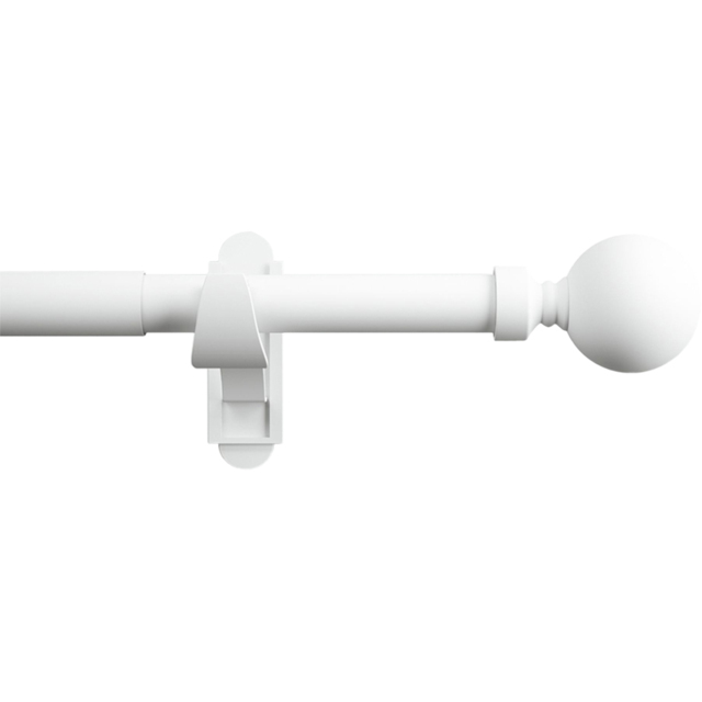 Rothley 71-120cm Solid Orb Finials Extendable Matt White Curtain Pole - image 1