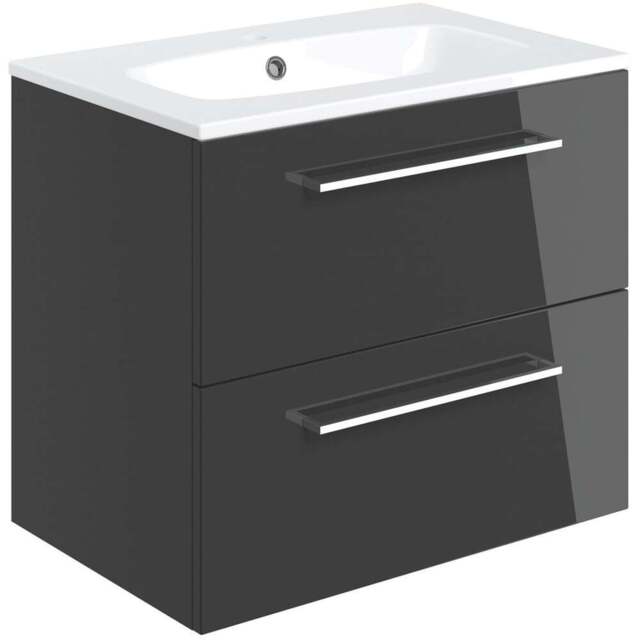 Bathstore Milford 2 Door Anthracite Wall Hung Basin Unit 610mm - image 1