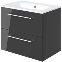 Bathstore Milford 2 Door Anthracite Wall Hung Basin Unit 610mm - thumbnail 3