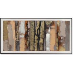 Bronze Effect Abstract Canvas - Multicolour