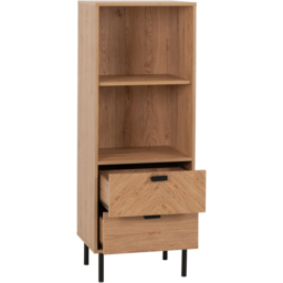 Seconique Leon 2 Drawer 2 Shelf Medium Oak Effect Cabinet - thumbnail 3