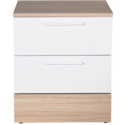 FWStyle Oak and White 2 Drawer Bedside Table - thumbnail 3