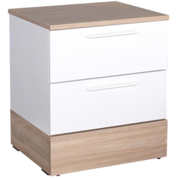 FWStyle Oak and White 2 Drawer Bedside Table - thumbnail 2