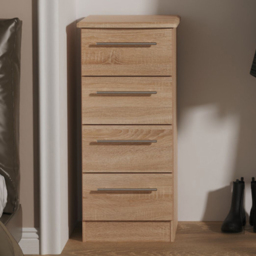Crowndale Sherwood Bardolino Oak 4 Drawer Bedside Cabinet - thumbnail 1