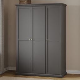 Florence Paris 3 Door Matt Grey Wardrobe - thumbnail 1
