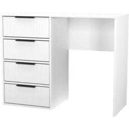 Crowndale Fluted 4 Drawer White Matt Vanity Dressing Table Ready Assembled - thumbnail 4