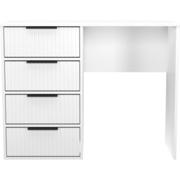 Crowndale Fluted 4 Drawer White Matt Vanity Dressing Table Ready Assembled - thumbnail 2