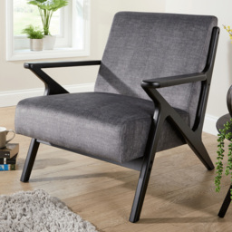 Home Source Cavera Graphite and Black Accent Chair