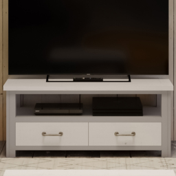 Baumhaus Greystone 2 Drawer Single Shelf Widescreen Grey Television Cabinet