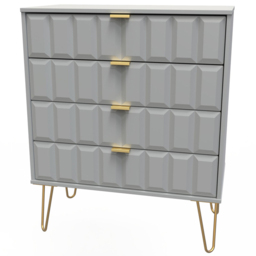 Crowndale Cube 4 Drawer Dusk Grey Chest of Drawers Ready Assembled - thumbnail 2