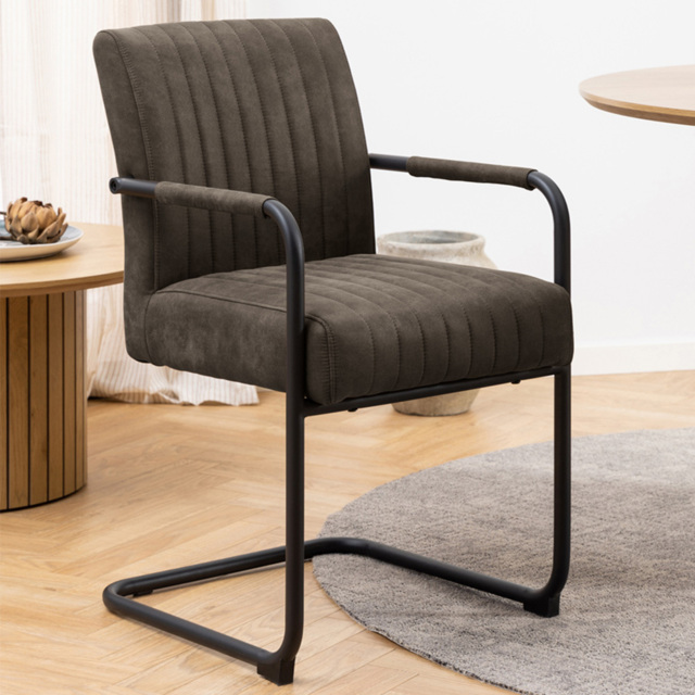 Florence Adele Set of 2 Grey Fabric Dining Chairs - image 1