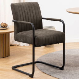 Florence Adele Set of 2 Grey Fabric Dining Chairs