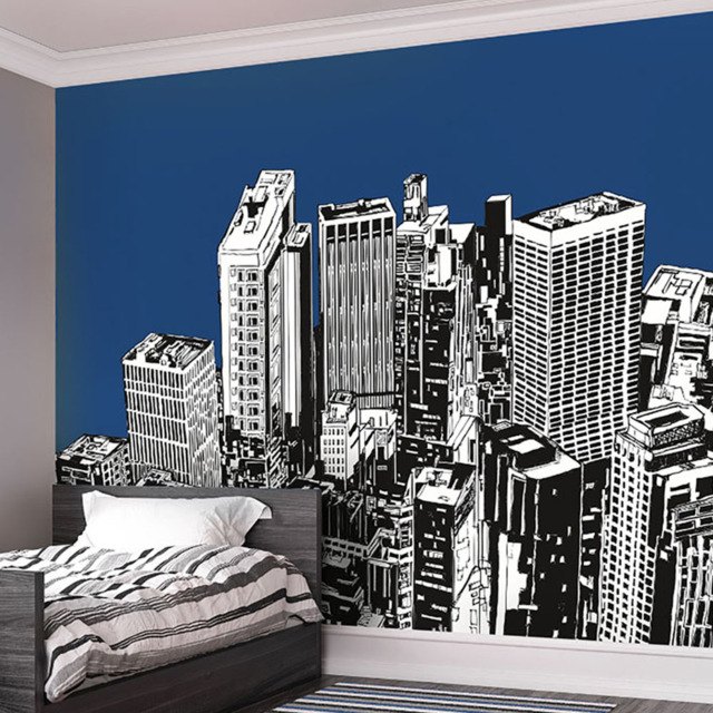 Origin Murals Urban City Skyscrapers Gold Wall Mural - image 1
