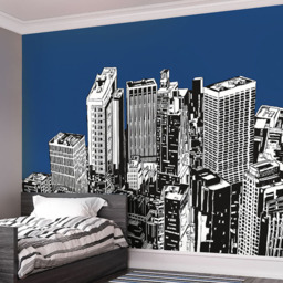 Origin Murals Urban City Skyscrapers Gold Wall Mural