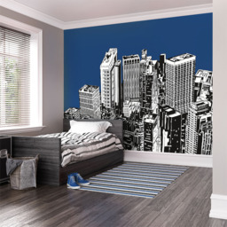 Origin Murals Urban City Skyscrapers Gold Wall Mural - thumbnail 3