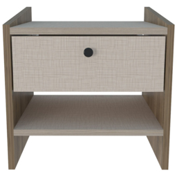 Decorotika Berlin Cottonbeige Single Drawer Single Shelf Bedside Table - thumbnail 2