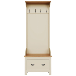 GFW Lancaster Cream Single Drawer Hallway Storage Unit with Hooks - thumbnail 2