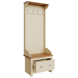 GFW Lancaster Cream Single Drawer Hallway Storage Unit with Hooks - thumbnail 4
